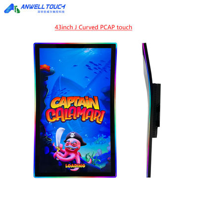 43' J Curved PCAP Touch Monitor Dengan 3M/ELO Protocol Untuk Gaming