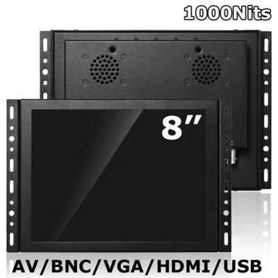 8 Inch Open Frame 1000Nits Resistive / Capacitive Industrial Touch Screen Dengan Resolusi 1024x768